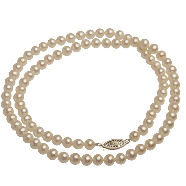 24" Single Strand Pearl Necklace | AAA 7mm Natural White Freshwater Cultured Jewelry,Necklace,Choker Bourdage Pearl Jewelry    sherri bourdage