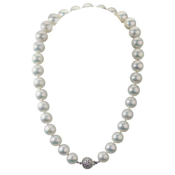 Large Graduated Cultured Freshwater Pearl Necklace with Diamond Clasp Jewelry, Necklace, Choker Bourdage Pearl Jewelry    sherri bourdage