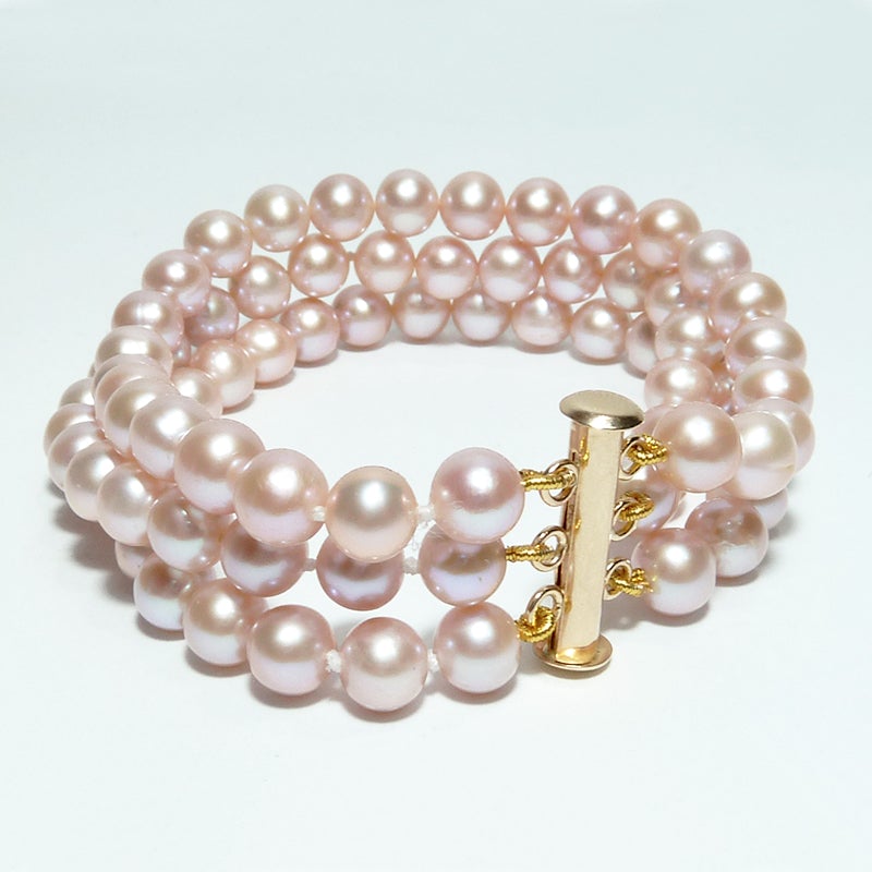 Triple nude cultured pearl bracelet - Freshwater Cultured Pearls - Wedding  Jewelry – Bourdage Pearls