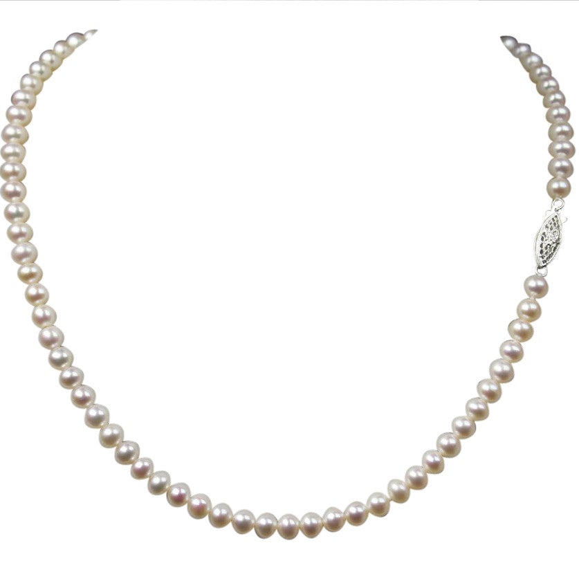 Single Strand Pearl Choker Necklace | AAA 6-6.5 mm Natural White Freshwater Cultured Jewelry,Necklace,Choker Bourdage Pearl Jewelry    sherri bourdage