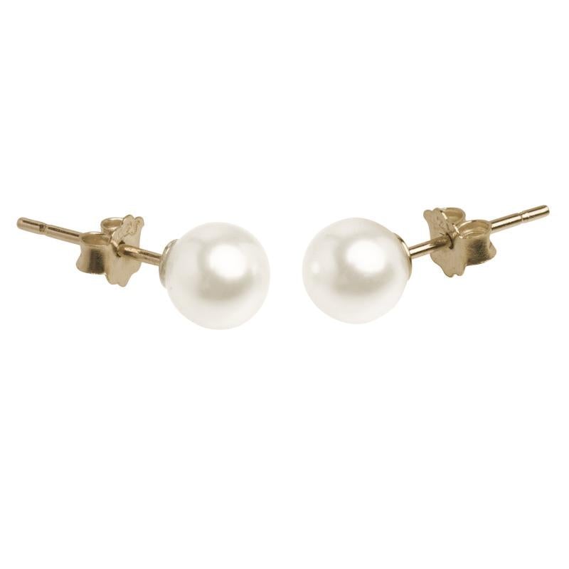 Cultured Pearl Button and Stud Earrings