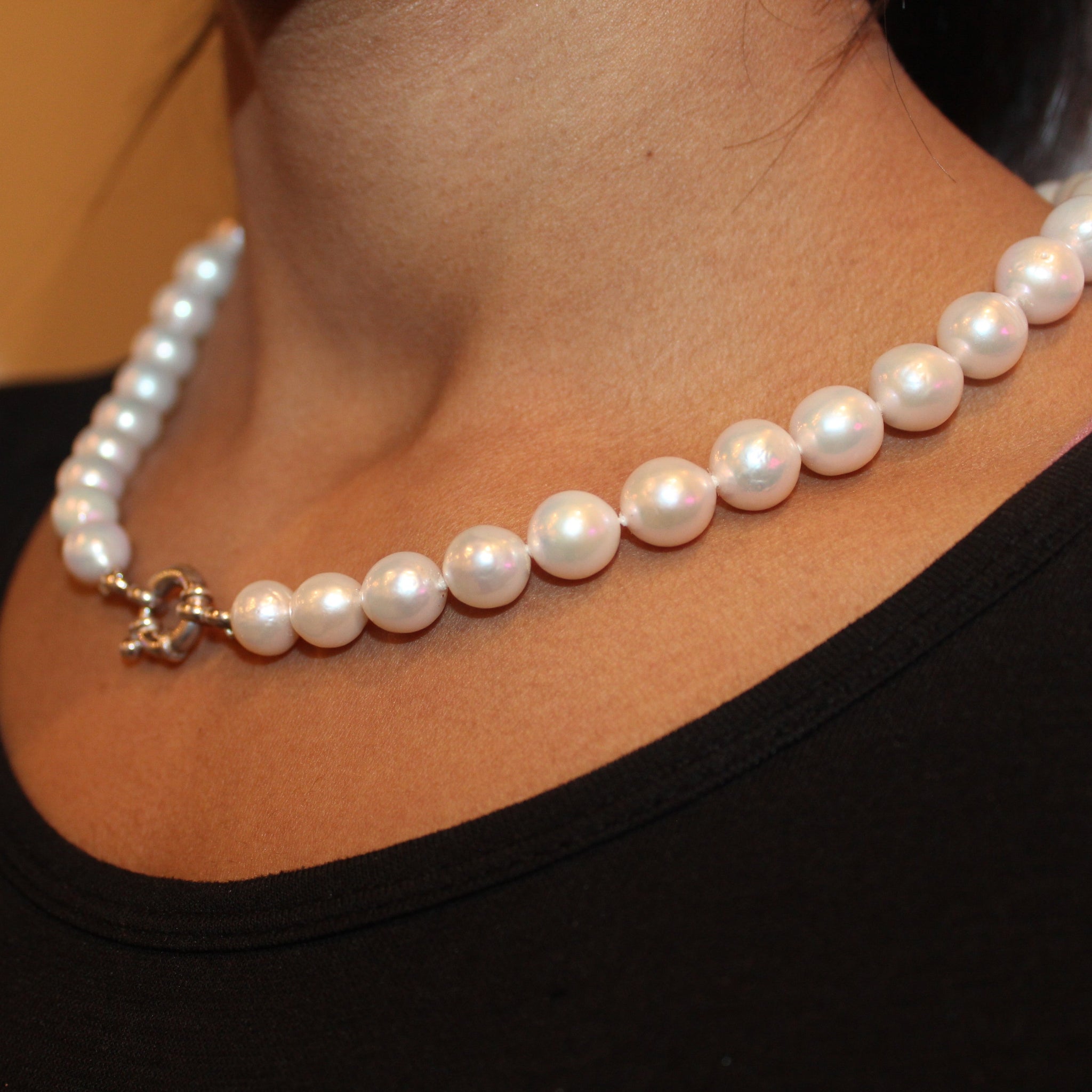 Single Strand Pearl Choker Necklace | 9mm Cultured Freshwater Pearl | Professional Jewelry Jewelry,Necklace,Choker Bourdage Pearl Jewelry    sherri bourdage