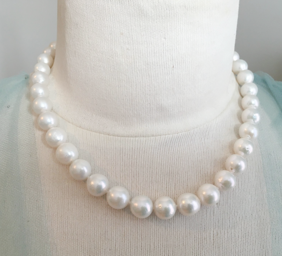 Single Strand Pearl Choker Necklace | 9mm Cultured