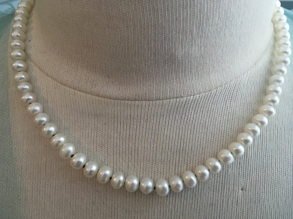 Real Pearl Necklace for Men | Single Strand Choker | Cultured Freshwater Pearls | Black Knotting Jewelry, Necklace, Pendant Bourdage Pearl Jewelry    sherri bourdage