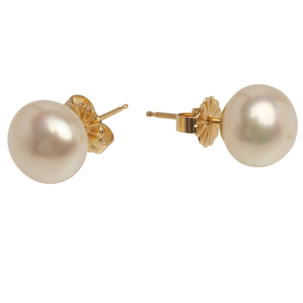 Small Pearl Button Earrings | 5mm Freshwater Cultured on Sterling Silver or 14k Yellow Gold Jewelry,Earrings Bourdage Pearl Jewelry    sherri bourdage