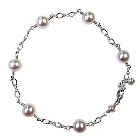 Real Pearl 5 Multi-Strand Bracelet  AAA 5.5-6 mm Cultured Freshwater –  Bourdage Pearls