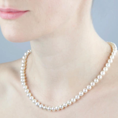 Classic Pearl Choker Strand Cultured Freshwater Pearls 7mm Fine Quality | 30th Anniversary Gift Jewelry, Necklace, Choker Bourdage Pearl Jewelry    sherri bourdage