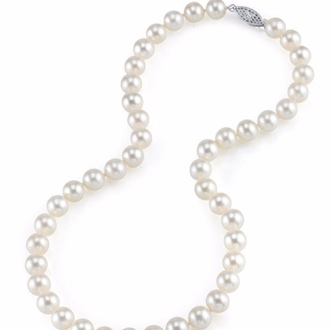 Classic Single Strand Pearl Choker Necklace | AA 7mm Natural White Freshwater Cultured Round Pearls | Best Quality Round Jewelry, Necklace, Choker Bourdage Pearl Jewelry    sherri bourdage