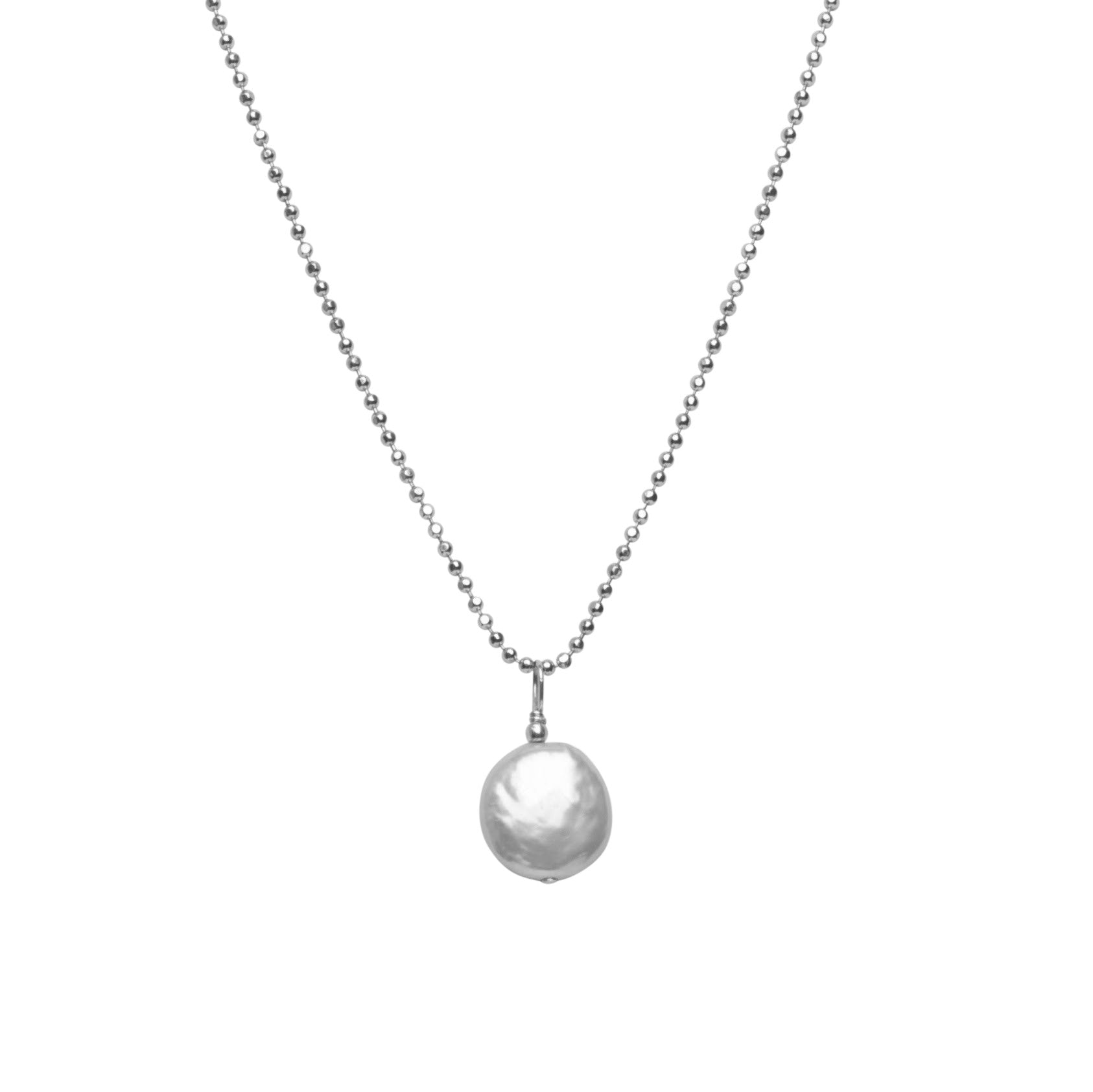 Sterling Silver 8mm Cultured Freshwater Coin Pearl Charm