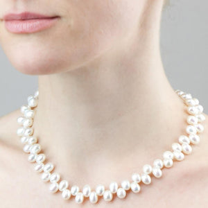 Dancing Pearl Single Strand Choker Necklace | Top-drilled Teardrop Freshwater Cultured Pearls Jewelry,Necklace,Choker Bourdage Pearl Jewelry    sherri bourdage