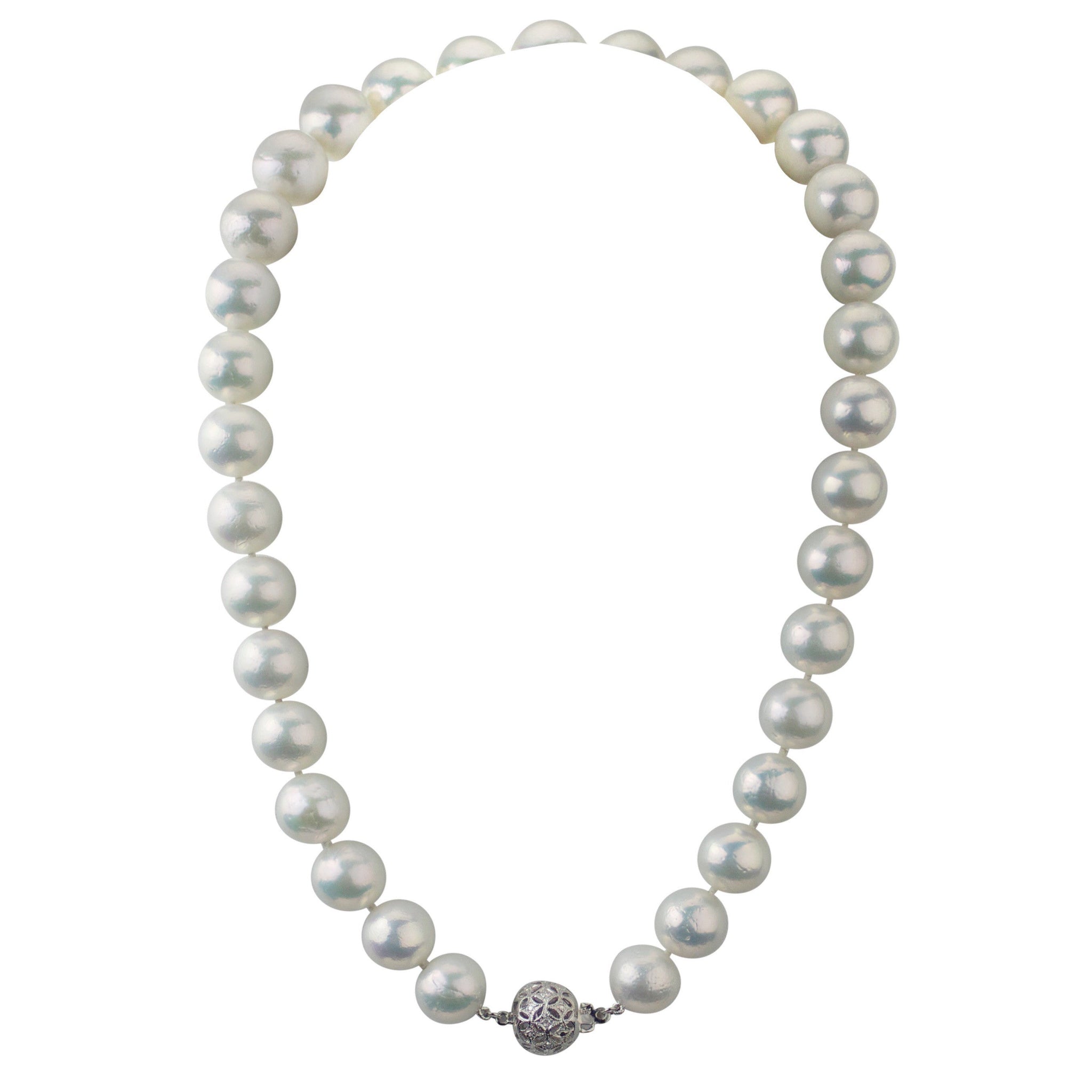 Diamond Edged Freshwater Pearl Necklace