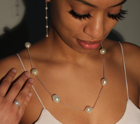 Modern Baroque Pearl Necklace on Chain Jewelry, Necklace, Choker Bourdage Pearl Jewelry    sherri bourdage