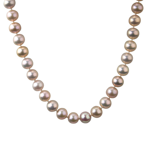 Double Strand Pearl Necklace  AAA 6.5-7mm Natural White Semi-Round Fr –  Bourdage Pearls