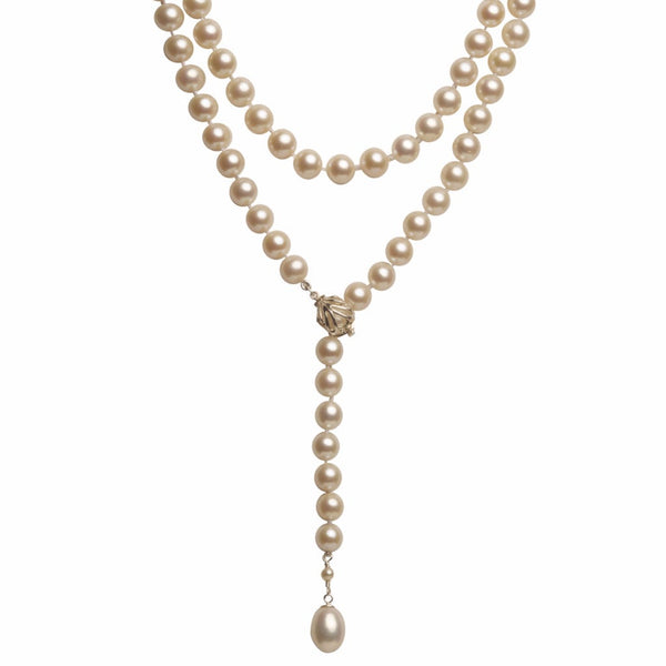 Opera Strand Pearl Necklace | 7-7.5mm Cultured Freshwater | Adjustable Clasp | Converts to a Double Strand Jewelry, Necklace Bourdage Pearl Jewelry    sherri bourdage