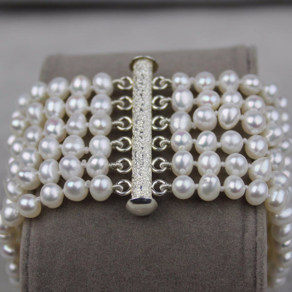 Pearl Cuff Bracelet Six Strand Jewelry,Bracelet Bourdage Pearl Jewelry    sherri bourdage