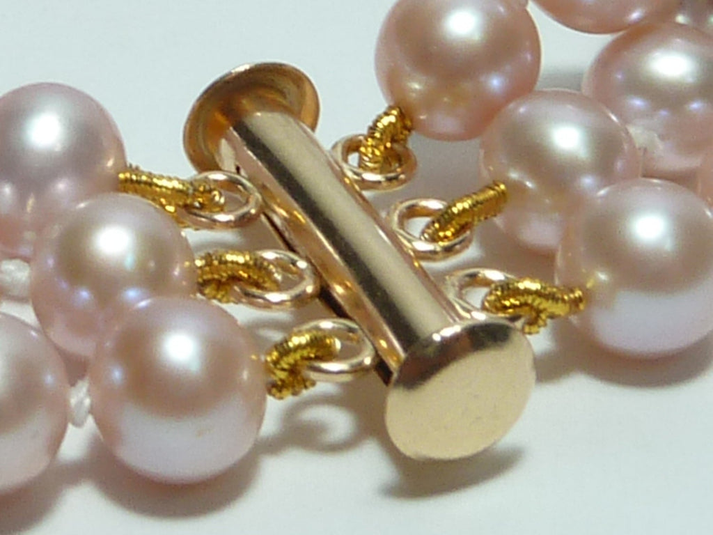 Triple nude cultured pearl bracelet - Freshwater Cultured Pearls