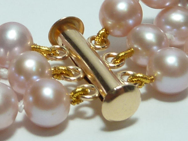 Pink Pearl Triple Strand Bracelet | AAA 6-6.5mm Natural Freshwater Jewelry,Bracelet Bourdage Pearl Jewelry    sherri bourdage