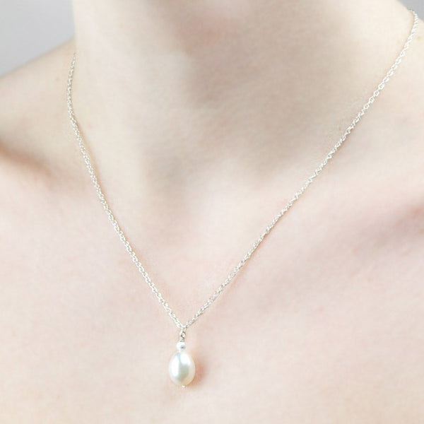 Simple Pearl Pendant Necklace | Fine Cultured Freshwater Cultured Jewelry | Real Pearl Drop Necklace Jewelry,Necklace,Choker Bourdage Pearl Jewelry    sherri bourdage