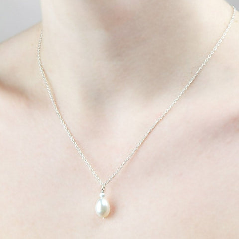Simple Pearl Pendant Necklace | Fine Cultured Freshwater Cultured Jewelry | Real Pearl Drop Necklace Jewelry,Necklace,Choker Bourdage Pearl Jewelry    sherri bourdage